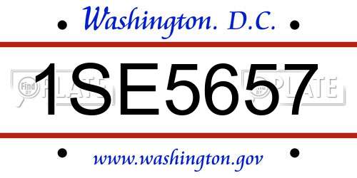 1SE5657 District Of Columbia License Plate