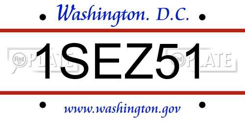 1SEZ51 District Of Columbia License Plate