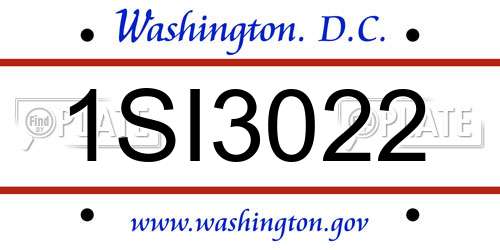 1SI3022 District Of Columbia License Plate