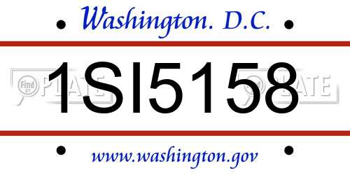 1SI5158 District Of Columbia License Plate