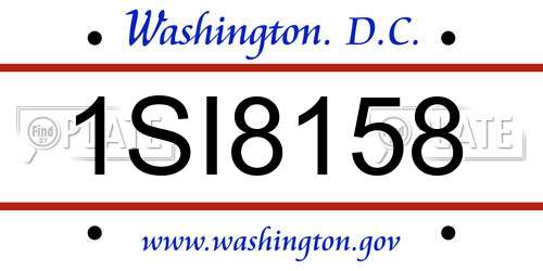 1SI8158 District Of Columbia License Plate