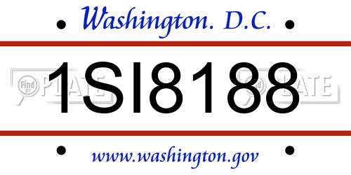1SI8188 District Of Columbia License Plate