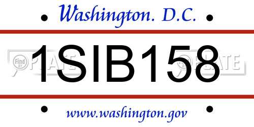1SIB158 District Of Columbia License Plate