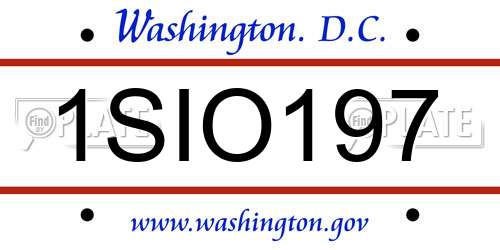 1SIO197 District Of Columbia License Plate