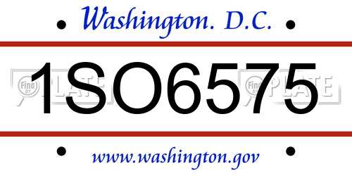 1SO6575 District Of Columbia License Plate
