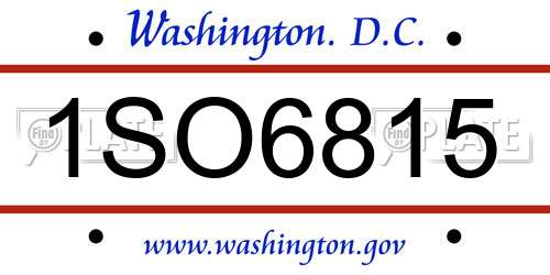 1SO6815 District Of Columbia License Plate