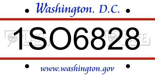 1SO6828 District Of Columbia License Plate