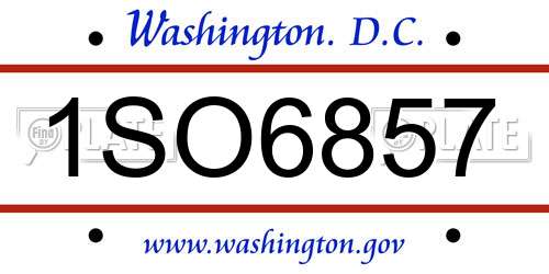 1SO6857 District Of Columbia License Plate