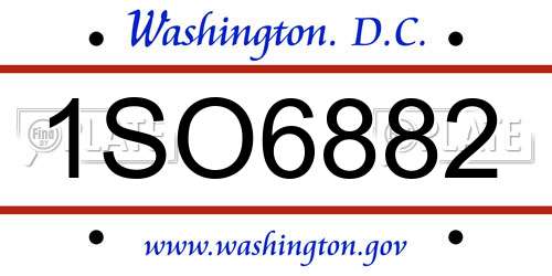 1SO6882 District Of Columbia License Plate