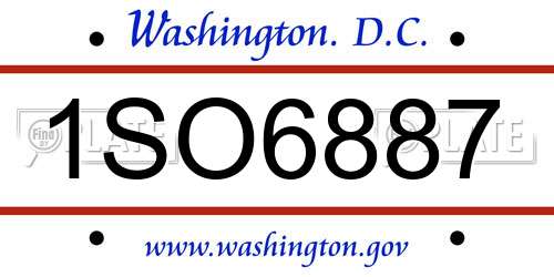 1SO6887 District Of Columbia License Plate