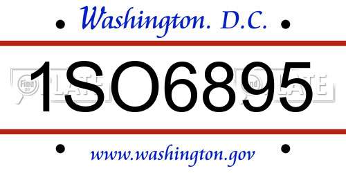 1SO6895 District Of Columbia License Plate