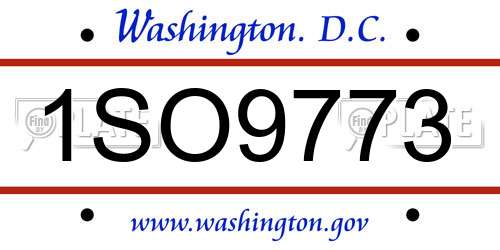 1SO9773 District Of Columbia License Plate