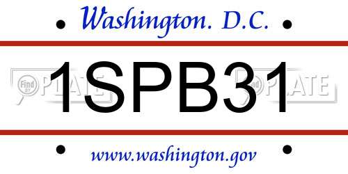 1SPB31 District Of Columbia License Plate