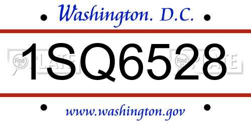 1SQ6528 District Of Columbia License Plate