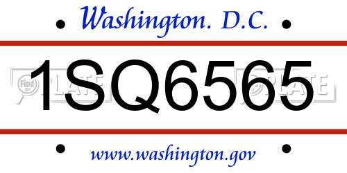 1SQ6565 District Of Columbia License Plate