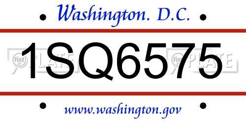 1SQ6575 District Of Columbia License Plate