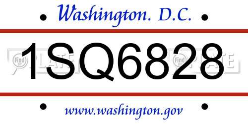1SQ6828 District Of Columbia License Plate