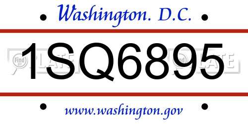 1SQ6895 District Of Columbia License Plate