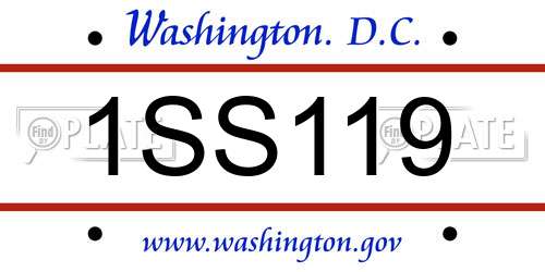 1SS119 District Of Columbia License Plate