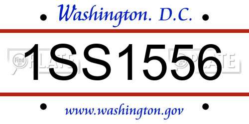 1SS1556 District Of Columbia License Plate