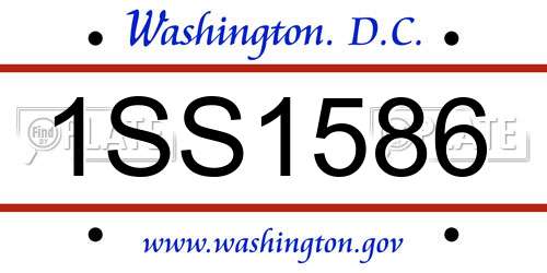 1SS1586 District Of Columbia License Plate