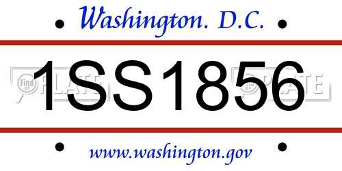 1SS1856 District Of Columbia License Plate