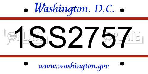 1SS2757 District Of Columbia License Plate
