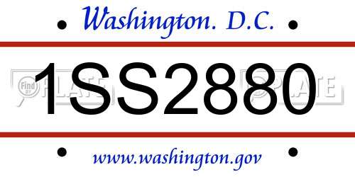 1SS2880 District Of Columbia License Plate