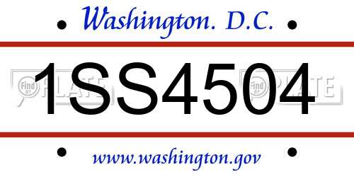 1SS4504 District Of Columbia License Plate