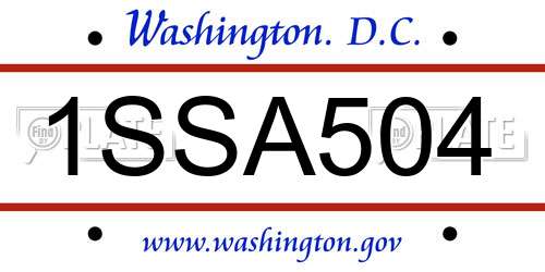 1SSA504 District Of Columbia License Plate