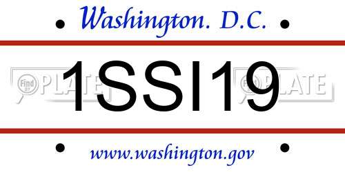 1SSI19 District Of Columbia License Plate