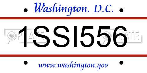 1SSI556 District Of Columbia License Plate