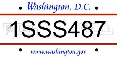 1SSS487 District Of Columbia License Plate