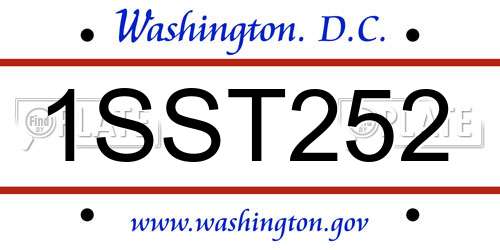 1SST252 District Of Columbia License Plate