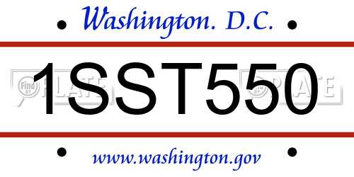 1SST550 District Of Columbia License Plate
