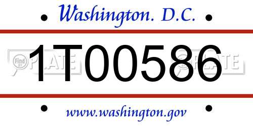 1T00586 District Of Columbia License Plate