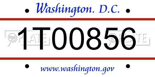 1T00856 District Of Columbia License Plate