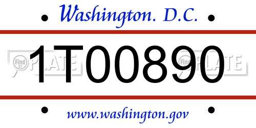 1T00890 District Of Columbia License Plate