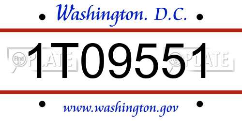 1T09551 District Of Columbia License Plate
