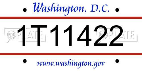 1T11422 District Of Columbia License Plate