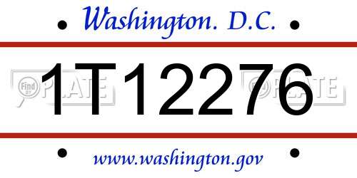 1T12276 District Of Columbia License Plate