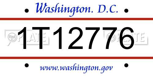 1T12776 District Of Columbia License Plate