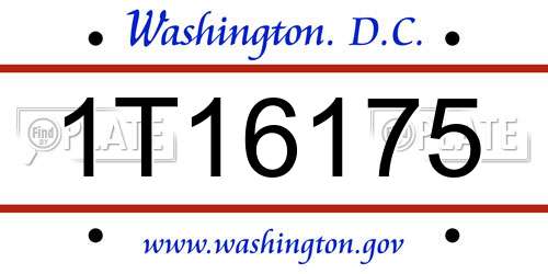 1T16175 District Of Columbia License Plate
