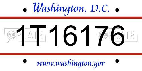1T16176 District Of Columbia License Plate