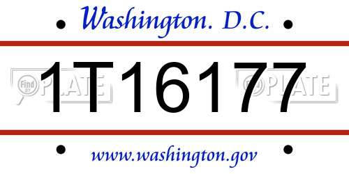 1T16177 District Of Columbia License Plate