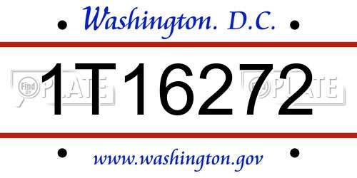 1T16272 District Of Columbia License Plate
