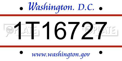 1T16727 District Of Columbia License Plate