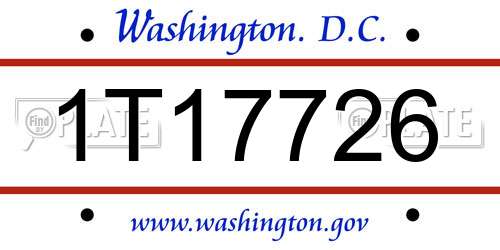 1T17726 District Of Columbia License Plate