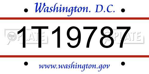 1T19787 District Of Columbia License Plate