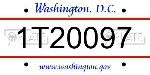 1T20097 District Of Columbia License Plate